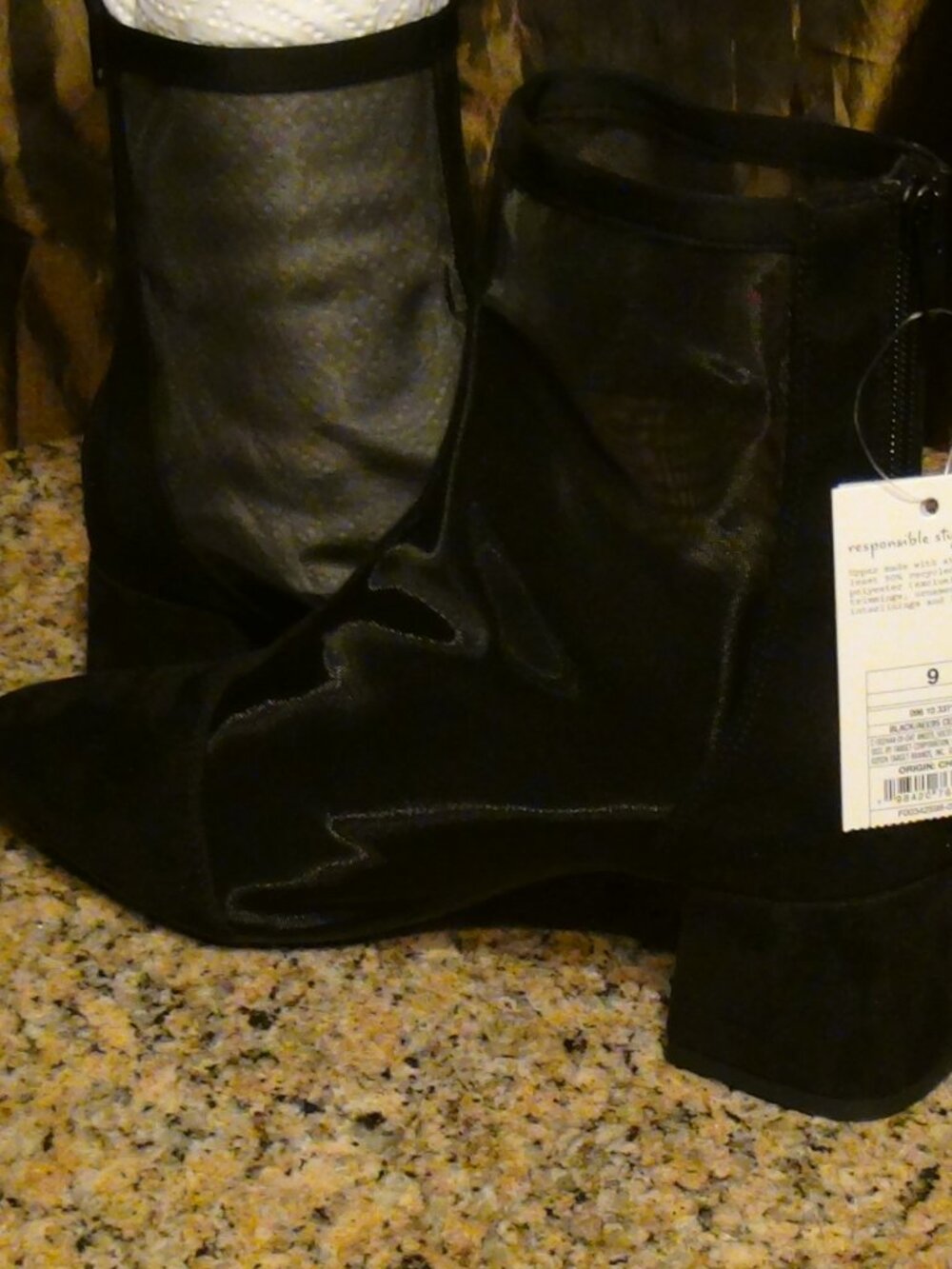 Women’s Celaena Mid-calf 1.75" Heel See-thru Boots Size 9 Black A New Day - Picture 4 of 13